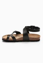 Schwarze Mala-Sandalen mit Zehensteg