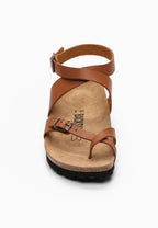 Braune Mala Zehentrenner-Sandalen